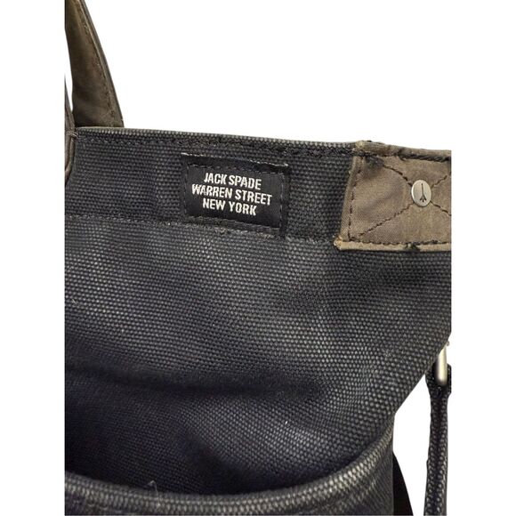 JACK SPADE Dipped Canvas York Briefcase Messenger Bag Distressed Hipster School - Picture 2 of 11